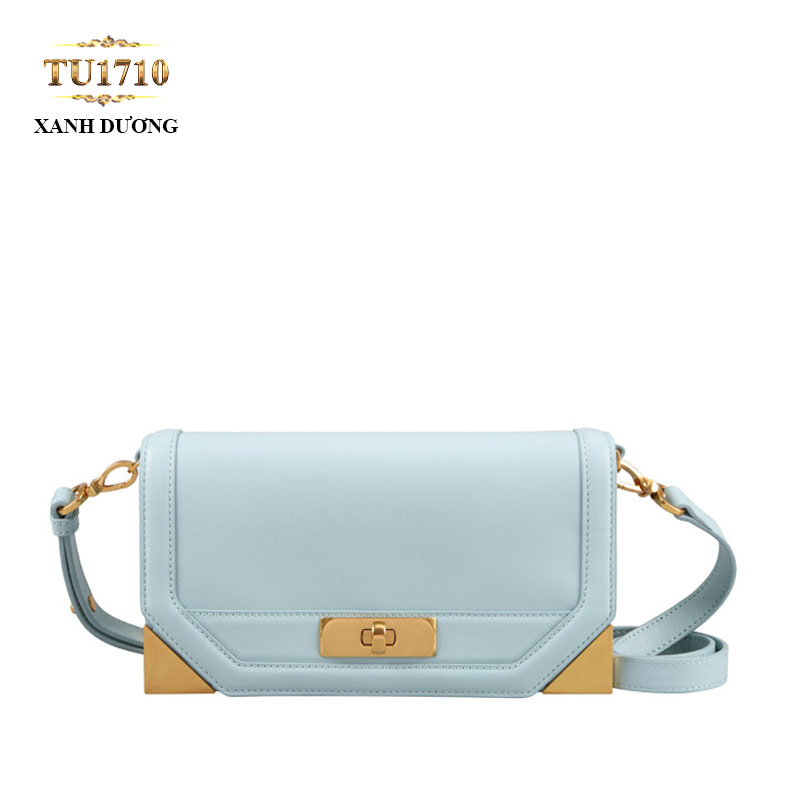 Túi đeo form chữ nhật mini cạnh góc kim loại cao cấp TU1710 (Xanh dương)