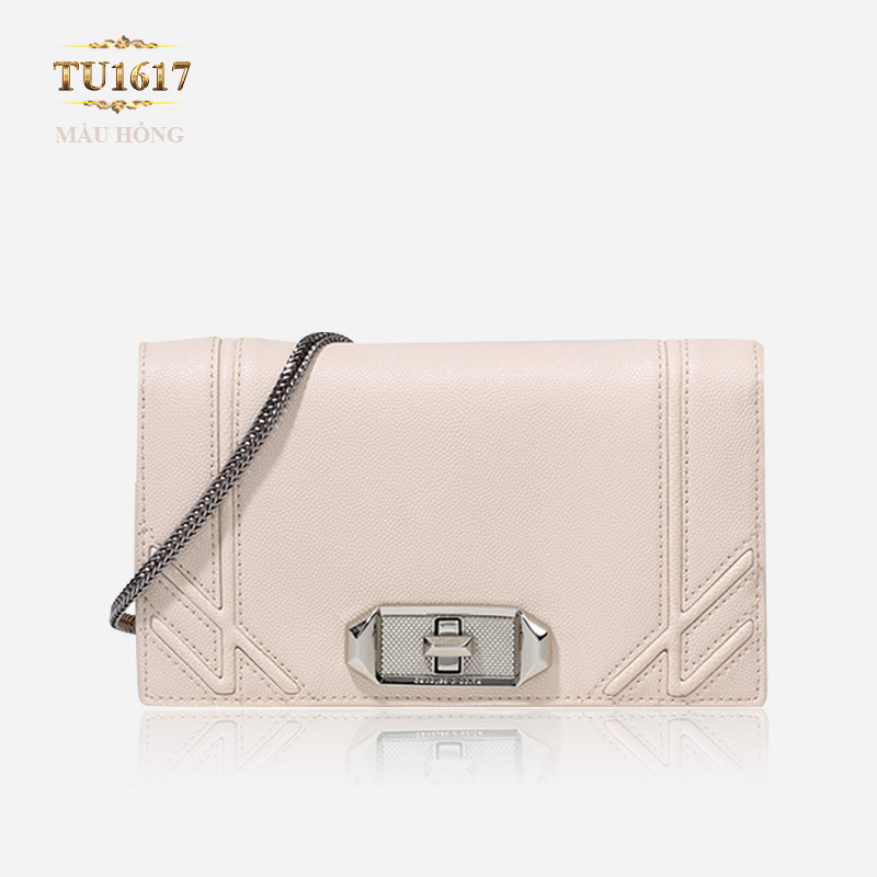 Túi xách CHARLES&KEITH dáng Chanel màu hồng cao cấp TU1617