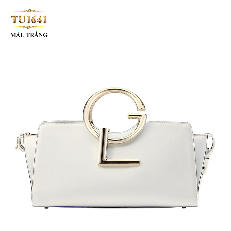 Túi xách đeo GL màu trắng dáng hộp chữ nhật cao cấp TU1641 (Size bé)